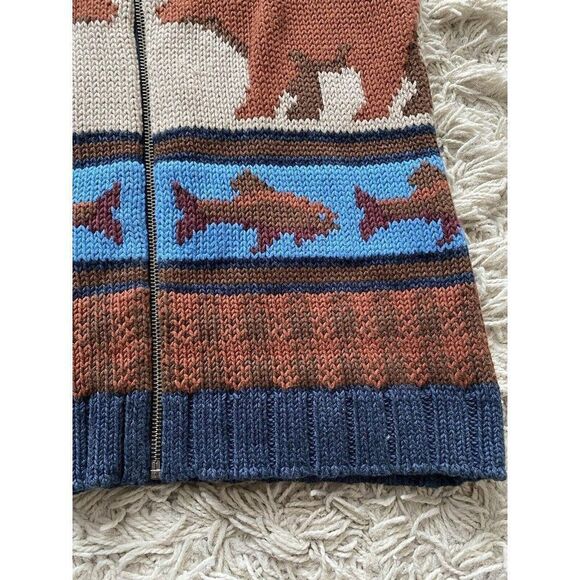 Woolrich Womens Zip Up Shawl Collar Sweater Yellowstone Here I Come Small Vest - Picture 3 of 14